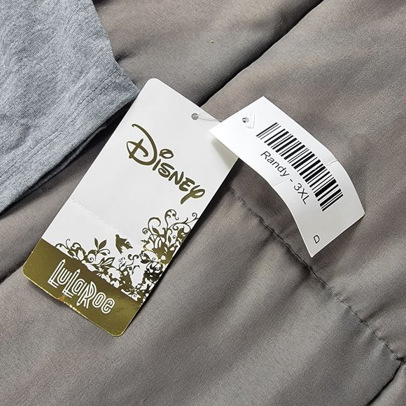 LulaRoe Randy Disney Womens 3XL Gray Blue Shirt Top 3/4 Sleeve All Ove Print - Picture 5 of 10